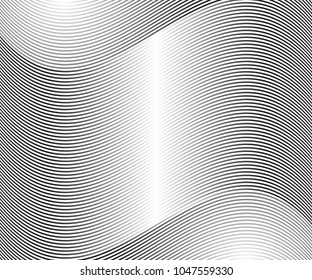 Abstract warped Diagonal Striped Background. Vector curved twisted slanting, waved lines texture. Brand new style for your business design.