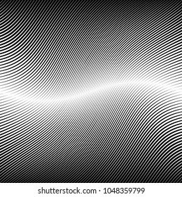Abstract warped Diagonal Striped Background . Vector curved twisted slanting, waved lines texture

