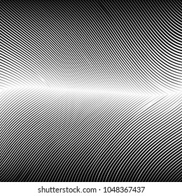 Abstract warped Diagonal Striped Background . Vector curved twisted slanting, waved lines texture
