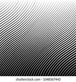 Abstract warped Diagonal Striped Background . Vector curved twisted slanting, waved lines texture
