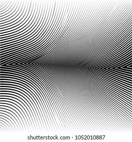 Abstract warped Diagonal Striped Background . Vector curved twisted slanting, waved lines texture