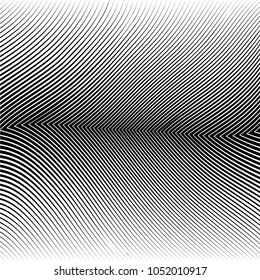 Abstract warped Diagonal Striped Background . Vector curved twisted slanting, waved lines texture