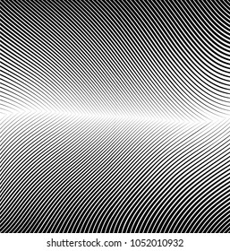 Abstract warped Diagonal Striped Background . Vector curved twisted slanting, waved lines texture