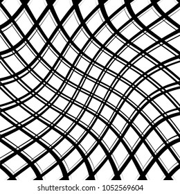 Abstract warped Diagonal Striped Background . Vector curved twisted slanting, waved lines texture