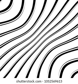 Abstract warped Diagonal Striped Background . Vector curved twisted slanting, waved lines texture