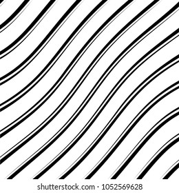 Abstract warped Diagonal Striped Background . Vector curved twisted slanting, waved lines texture