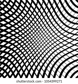 Abstract warped Diagonal Striped Background . Vector curved twisted slanting, waved lines texture