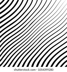 Abstract warped Diagonal Striped Background . Vector curved twisted slanting, waved lines texture