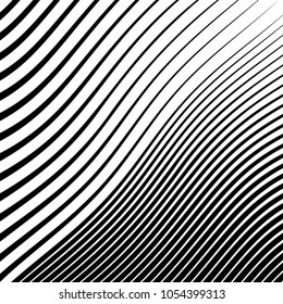 Abstract warped Diagonal Striped Background . Vector curved twisted slanting, waved lines texture