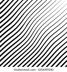 Abstract warped Diagonal Striped Background . Vector curved twisted slanting, waved lines texture