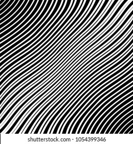 Abstract warped Diagonal Striped Background . Vector curved twisted slanting, waved lines texture