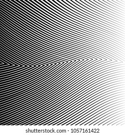 Abstract warped Diagonal Striped Background . Vector curved twisted slanting, waved lines texture