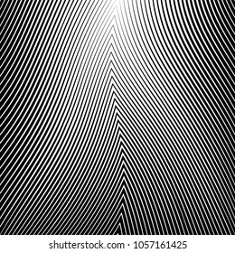 Abstract warped Diagonal Striped Background . Vector curved twisted slanting, waved lines texture