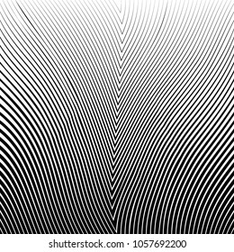 Abstract warped Diagonal Striped Background . Vector curved twisted slanting, waved lines texture