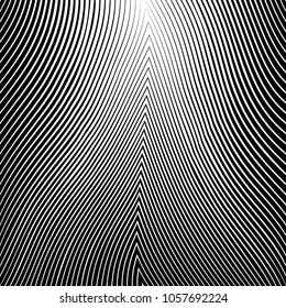 Abstract warped Diagonal Striped Background . Vector curved twisted slanting, waved lines texture