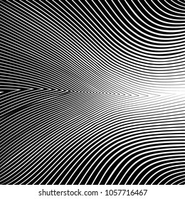 Abstract warped Diagonal Striped Background . Vector curved twisted slanting, waved lines texture