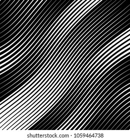 Abstract warped Diagonal Striped Background . Vector curved twisted slanting, waved lines texture
