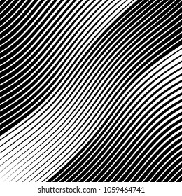 Abstract warped Diagonal Striped Background . Vector curved twisted slanting, waved lines texture