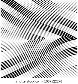 Abstract warped Diagonal Striped Background . Vector curved twisted slanting, waved lines texture
