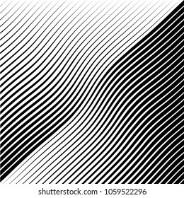 Abstract warped Diagonal Striped Background . Vector curved twisted slanting, waved lines texture
