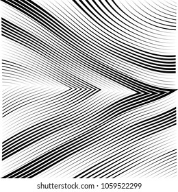 Abstract warped Diagonal Striped Background . Vector curved twisted slanting, waved lines texture
