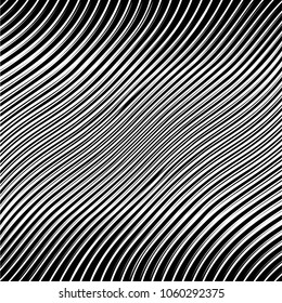 Abstract warped Diagonal Striped Background . Vector curved twisted slanting, waved lines texture

