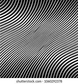 Abstract warped Diagonal Striped Background . Vector curved twisted slanting, waved lines texture
