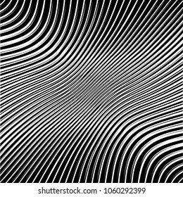 Abstract warped Diagonal Striped Background . Vector curved twisted slanting, waved lines texture
