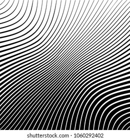 Fondo de rayas diagonales deformadas Abstractas . Vector curvado torcido inclinado, ondulado textura de líneas
