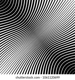 Abstract warped Diagonal Striped Background . Vector curved twisted slanting, waved lines texture