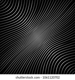 Abstract warped Diagonal Striped Background . Vector curved twisted slanting, waved lines texture