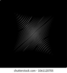 Abstract warped Diagonal Striped Background . Vector curved twisted slanting, waved lines texture