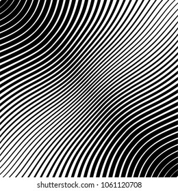 Abstract warped Diagonal Striped Background . Vector curved twisted slanting, waved lines texture