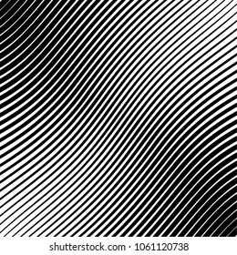 Abstract warped Diagonal Striped Background . Vector curved twisted slanting, waved lines texture