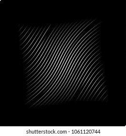 Abstract warped Diagonal Striped Background . Vector curved twisted slanting, waved lines texture