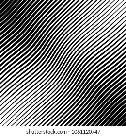 Abstract warped Diagonal Striped Background . Vector curved twisted slanting, waved lines texture