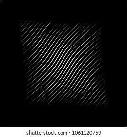Abstract warped Diagonal Striped Background . Vector curved twisted slanting, waved lines texture