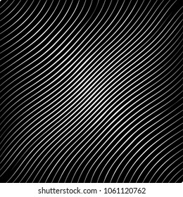 Abstract warped Diagonal Striped Background . Vector curved twisted slanting, waved lines texture