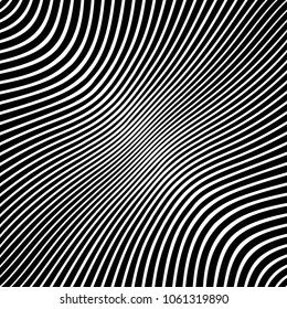 Abstract warped Diagonal Striped Background . Vector curved twisted slanting, waved lines texture