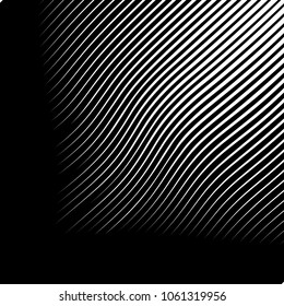 Abstract warped Diagonal Striped Background . Vector curved twisted slanting, waved lines texture
