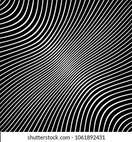 Abstract warped Diagonal Striped Background . Vector curved twisted slanting, waved lines texture