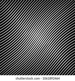 Abstract warped Diagonal Striped Background . Vector curved twisted slanting, waved lines texture