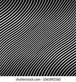 Abstract warped Diagonal Striped Background . Vector curved twisted slanting, waved lines texture