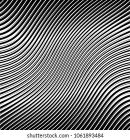 Abstract warped Diagonal Striped Background . Vector curved twisted slanting, waved lines texture
