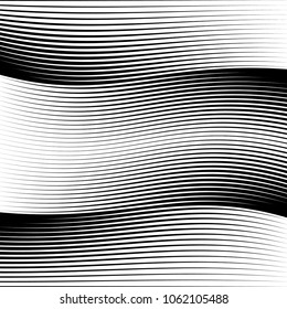 Abstract warped Diagonal Striped Background . Vector curved twisted slanting, waved lines texture