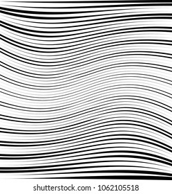 Abstract warped Diagonal Striped Background . Vector curved twisted slanting, waved lines texture