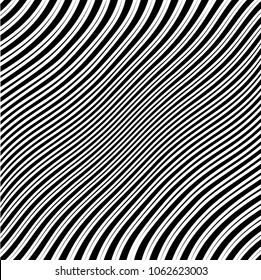 Abstract warped Diagonal Striped Background . Vector curved twisted slanting, waved lines texture
