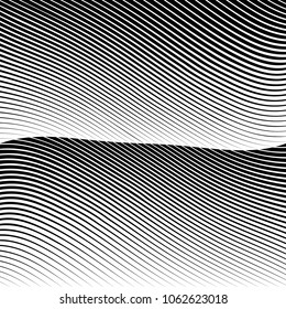 Abstract warped Diagonal Striped Background . Vector curved twisted slanting, waved lines texture
