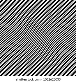 Abstract warped Diagonal Striped Background . Vector curved twisted slanting, waved lines texture
