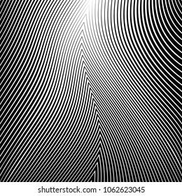 Abstract warped Diagonal Striped Background . Vector curved twisted slanting, waved lines texture
